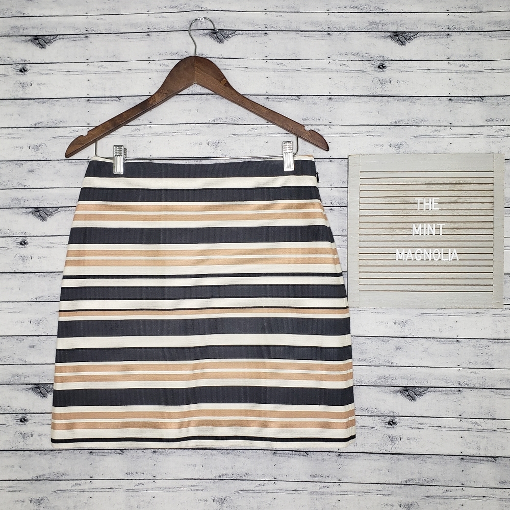 Ann Taylor LOFT Striped Woven Pencil Skirt (Sz 4) - Picture 1 of 4